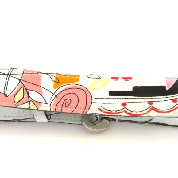 FINAL Talbots White Leather Belt with Fabric Overlay - Picture 3 of 5